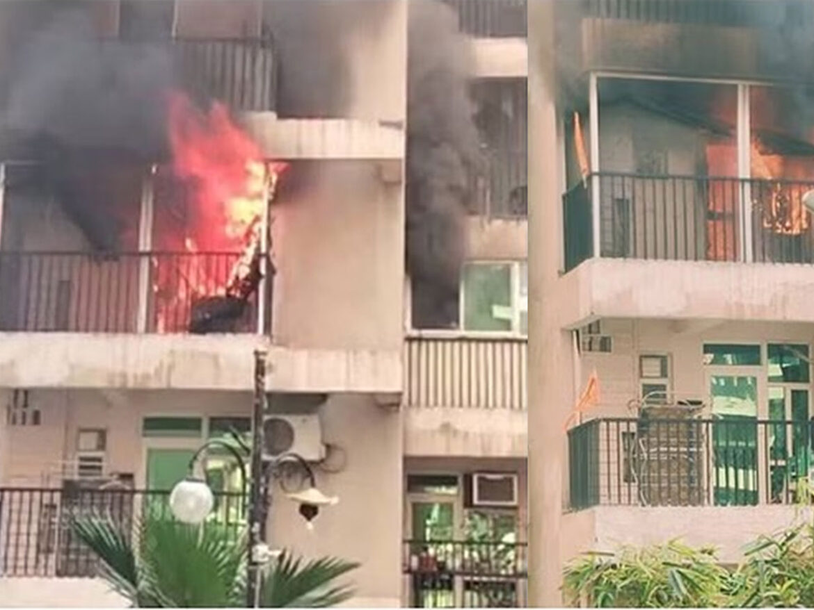 fire broke out in the flat