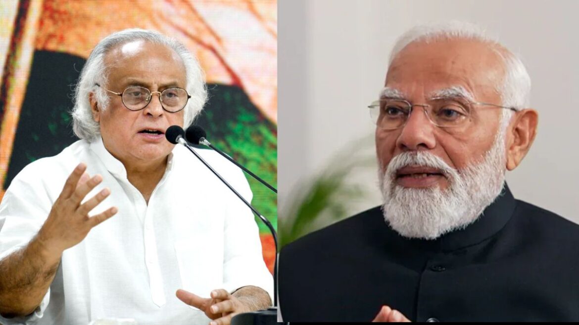 Congress leader Jairam Ramesh and PM Modi