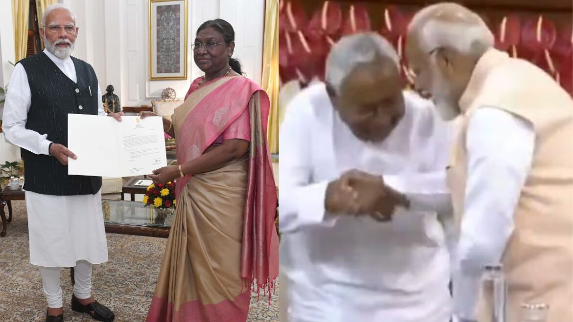 narendra modi invitation government touching feet cm nitish kumar read live times news