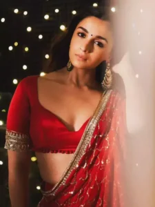 red lehenga