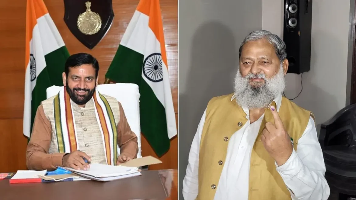 Haryana, Portfolio, Nayab Singh Saini, anil vij, Live Times