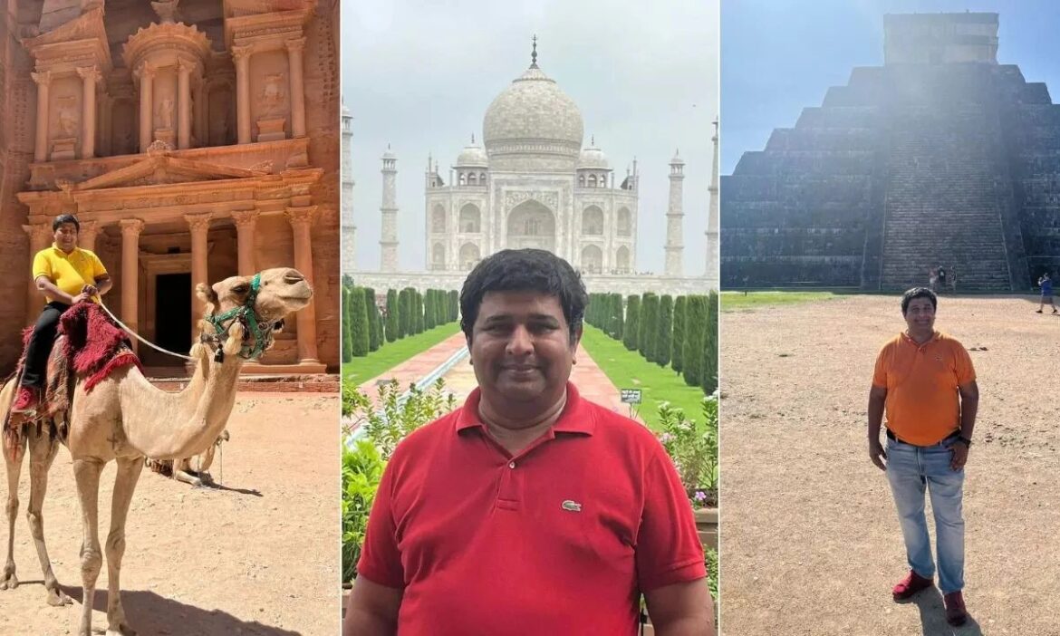 भारत के सुजॉय कुमार मित्रा ने सबसे तेज दुनिया के सात अजूबों की यात्रा की