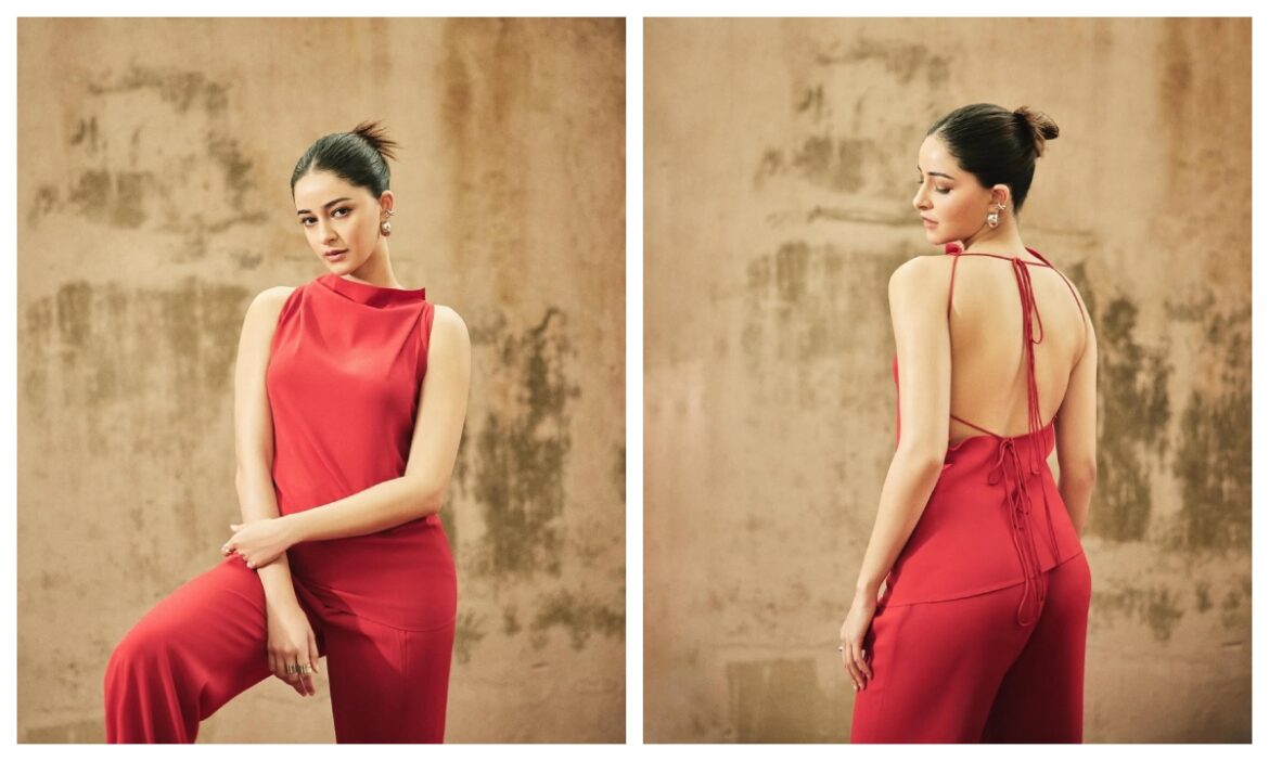 बैकलेस ड्रेस में Ananya Pnaday ने लगाया ग्लैमर का तड़का, लाल हुस्न परी बनकर जीता फैन्स का दिल