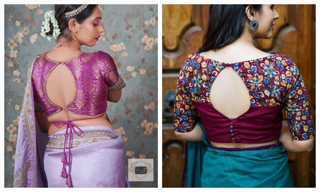 Latest Trendy Blouse Designs: Oval Back Blouse Design - Live Times