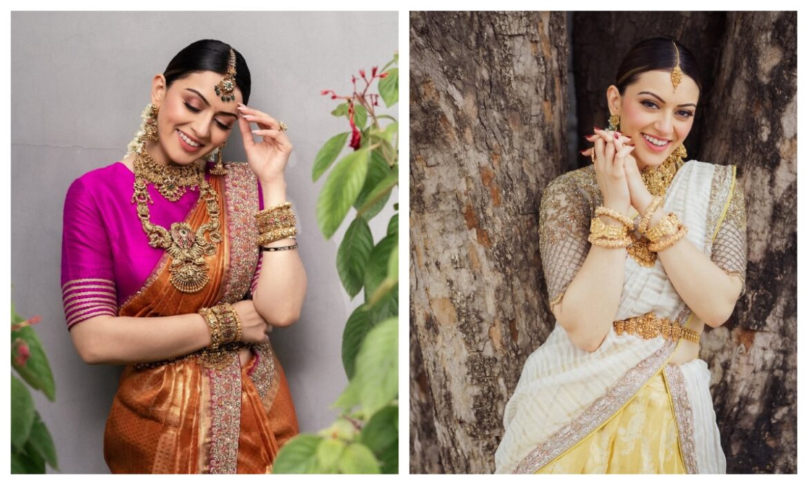 शादी में दिखेंगी संस्कारी बहू, पहनें Hansika Motwani जैसे खूबसूरत एथनिक आउटफिट्स