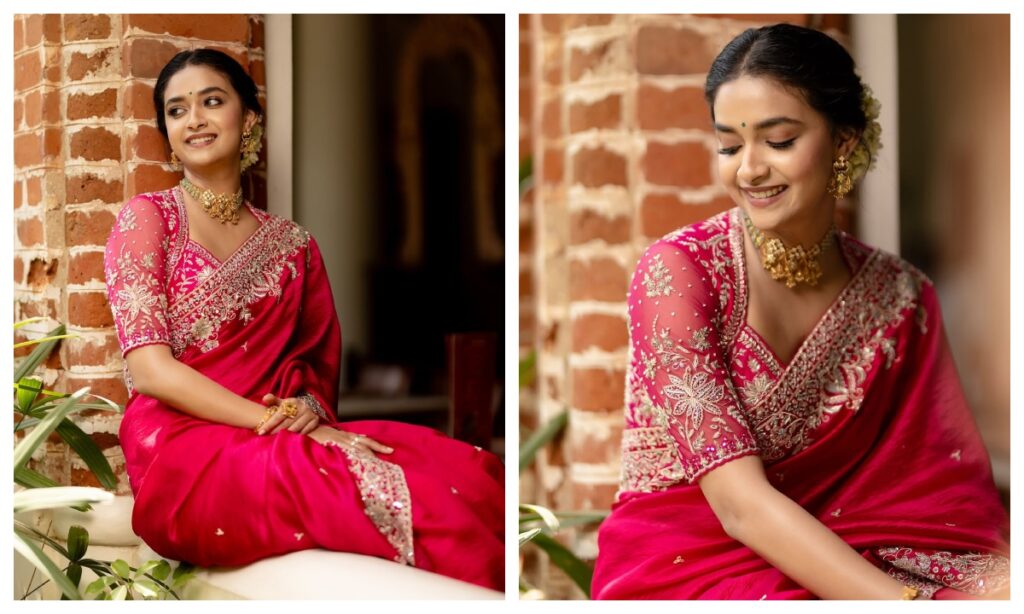 These 5 sarees of Keerthy Suresh are perfect for a new bride, she will look gorgeous in every function after marriage - Live Times