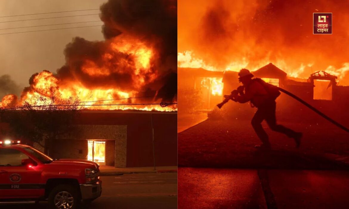 Massive fire in Los Angeles forests