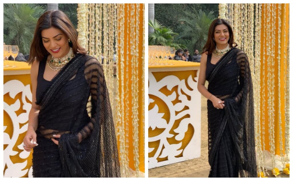 Sushmita Sen in Black Saree Style - Live Times