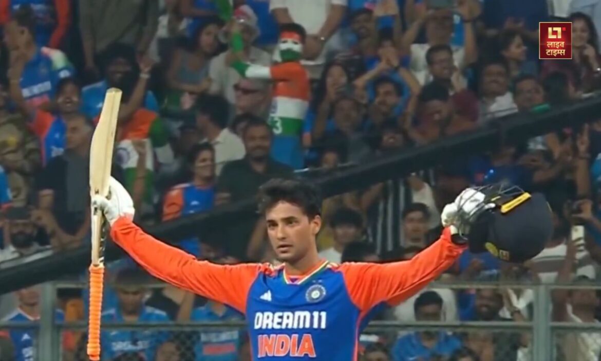 Abhishek Sharma video celebrating scoring century viral social media