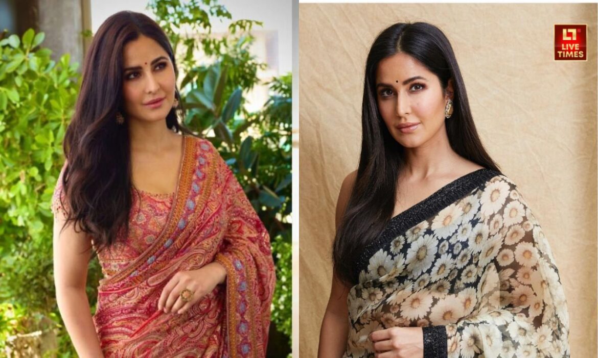 Katrina Kaif saree look: कैटरीना कैफ के पास खूबसूरत साड़ियों का अच्छा खासा कलेक्शन है. आप भी उनकी तरह स्टाइलिश दिखने के लिए ऐसी साड़ियों को अपने कलेक्शन में शामिल करें.