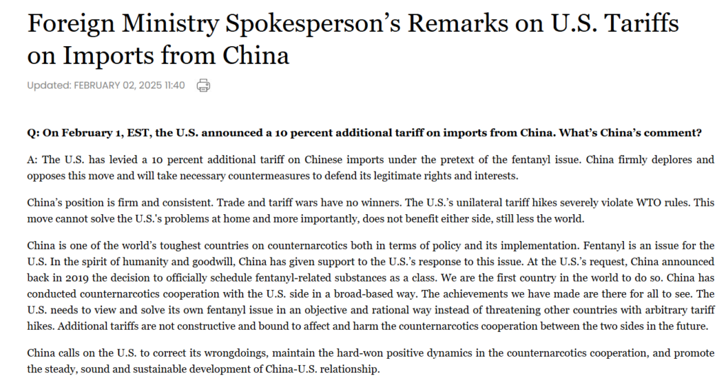 Tariff War begins, Mexico, Canada, China, imposed US, latest update