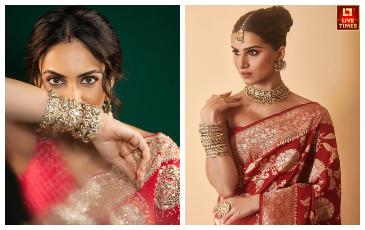 लाल साड़ी के साथ पहने ऐसे बैंगल सेट, आपकी खूबसूरत में लग जाएंगे चार चांद