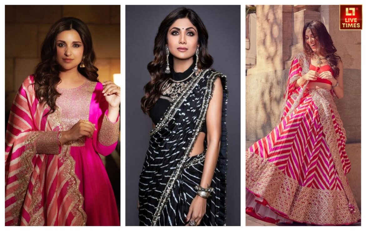 इस वेडिंग सीजन खूब ट्रेंड कर रहे हैं लहरिया प्रिंट के सूट, साड़ी और लहंगा, आप भी पहनकर लगेंगी Madhubala