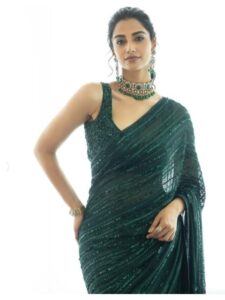 Wear beautiful saris like Meenakshi Chaudhary after marriage