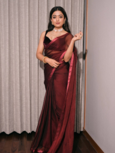 Rashmika Mandanna Wear designer blouse saree