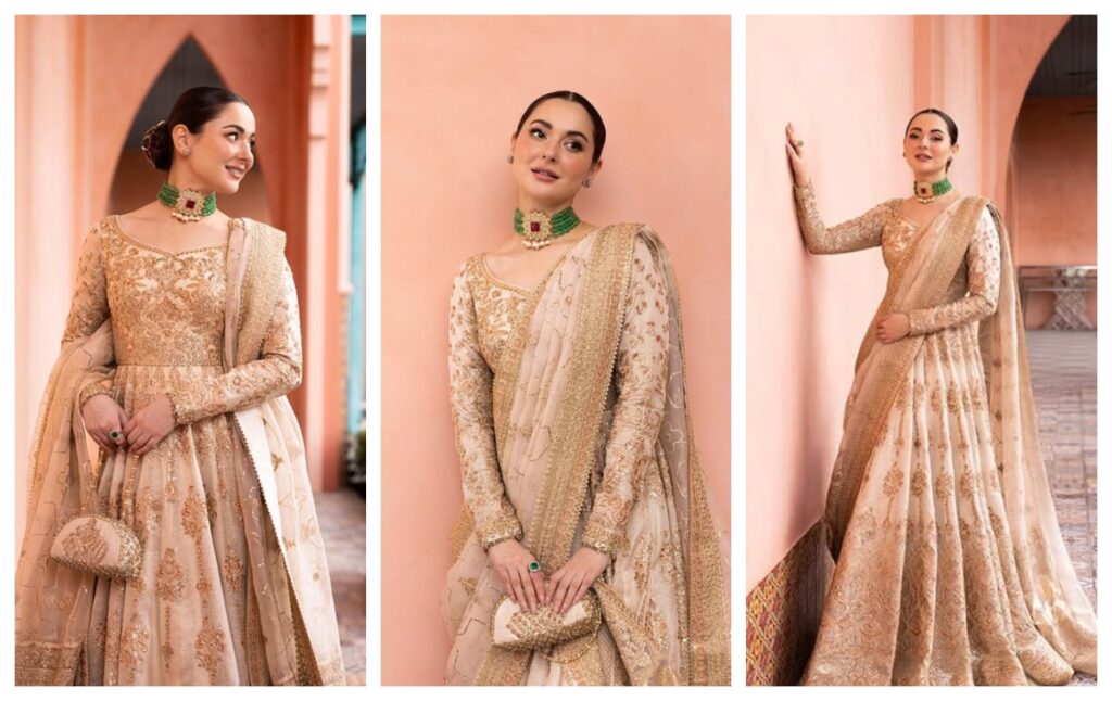 Hania Aamir in long anarkali suit
