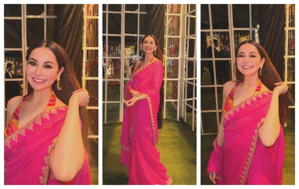 Hania Aamir in pink saree