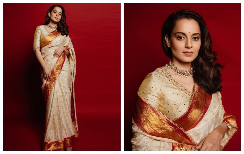 Kangana Ranaut in Kanjivaram Saree