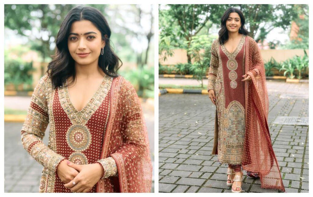 V Neck Kurta Set