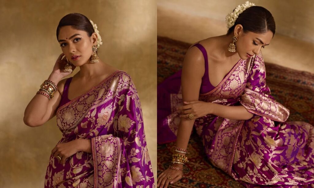 Mrunal Thakur in Banarasi Saree