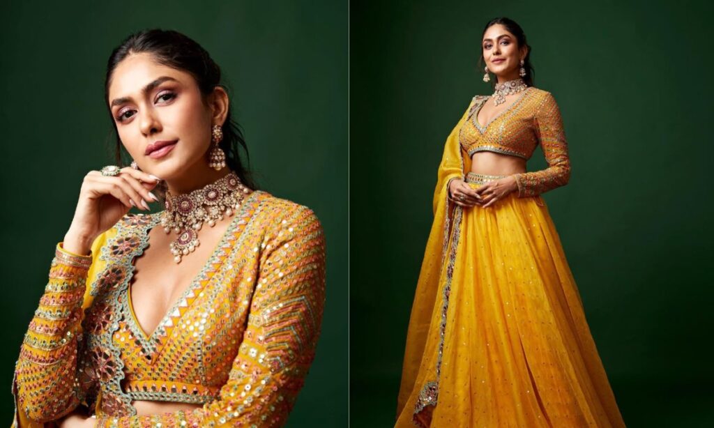 Mrunal Thakur in Multicolor Lehenga
