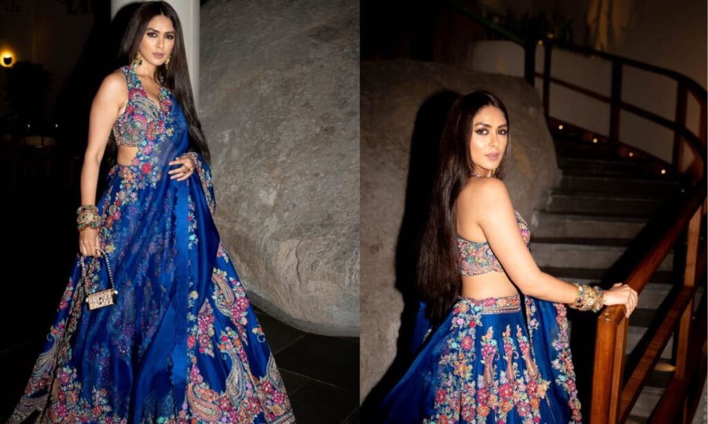 Mrunal Thakur in blue lehenga