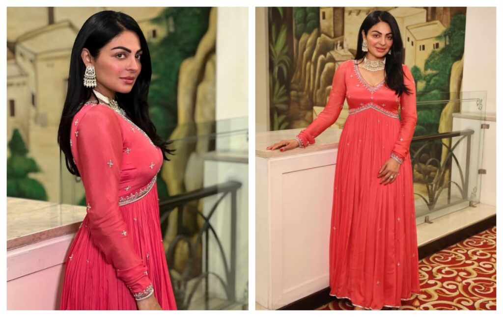 Neeru Bajwa in frock suit