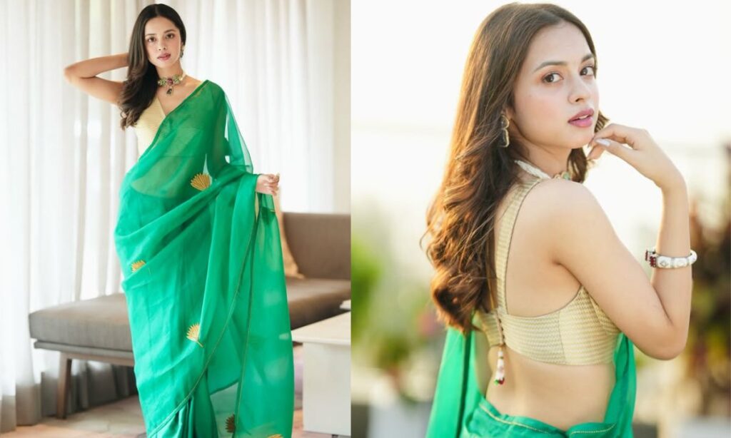 Nitanshi Goel in organza saree