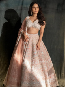 wear modern look lehenga try Nushrat Bharucha style
