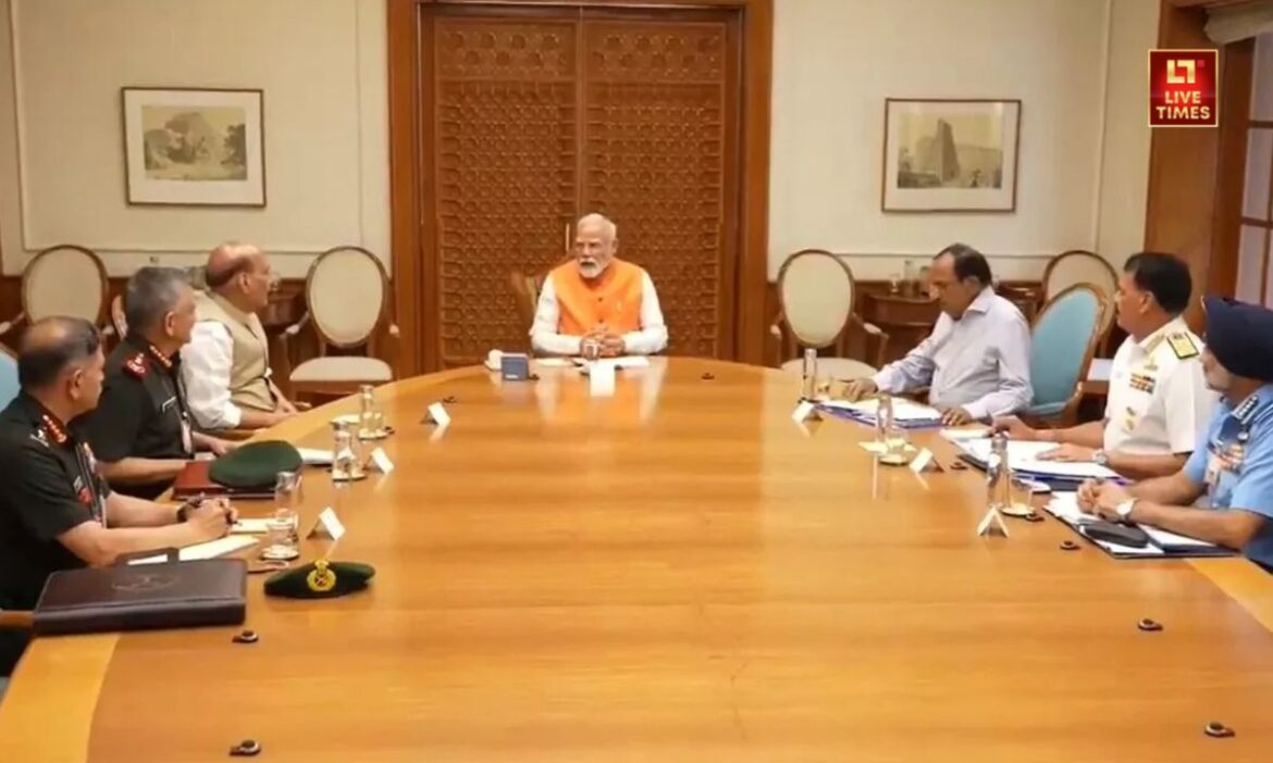 PM Modi high level meeting Chiefs three armies present