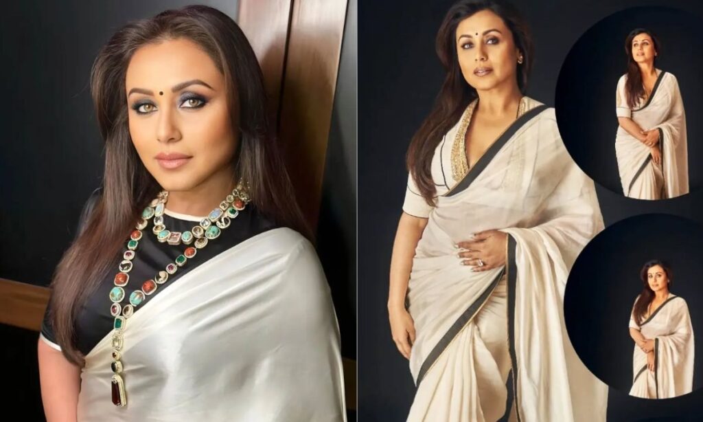 Rani Mukerji in Black and White Saree