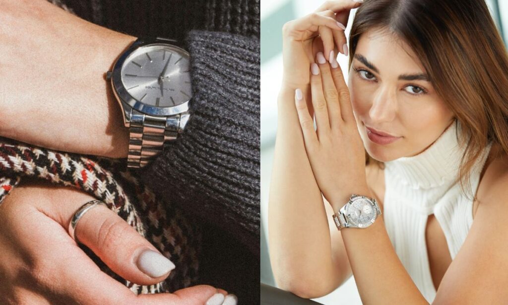 Silver color watches for women