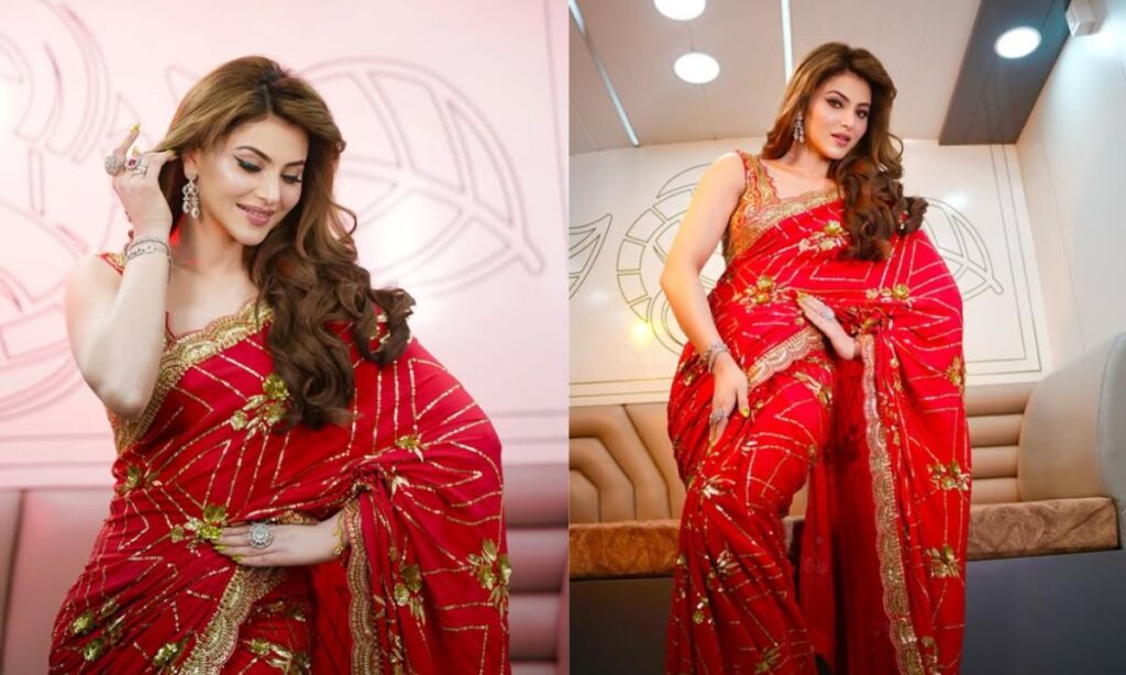 Urvashi Rautela in red saree