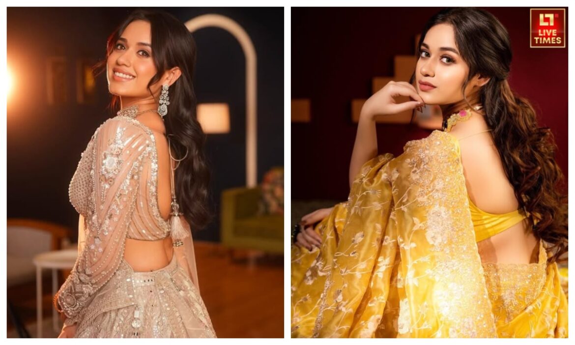 संगीत नाइट में चमकेंगी सिर्फ आप, जब पहनेंगी Jannat Zubair जैसे लेटेस्ट शिमरी साड़ी और लहंगे