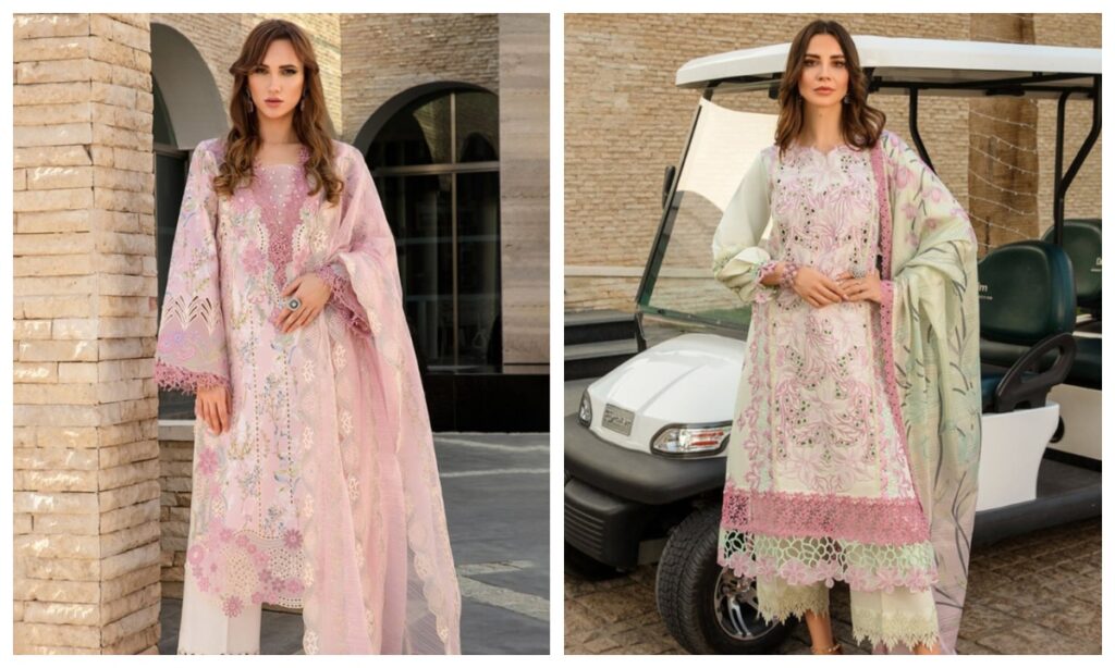 Colorful lace suit design