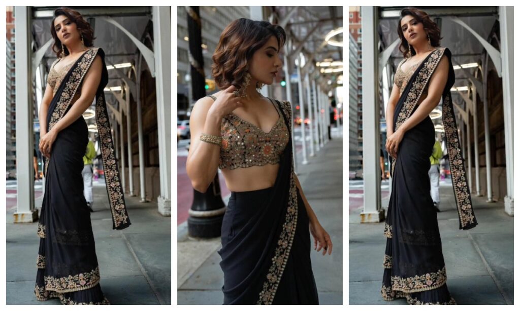 Samantha Ruth Prabhu in black saree look