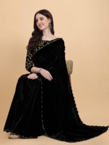 Velvet Saree and Suit Designs
