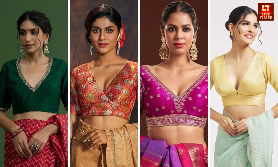 V Neck Saree Blouse: V नेक ब्लाउज़ डिज़ाइन हर मौके के लिए परफेक्ट हैं और आपके लुक में लाते हैं ग्रेस के साथ एक ट्रेंडी टच.