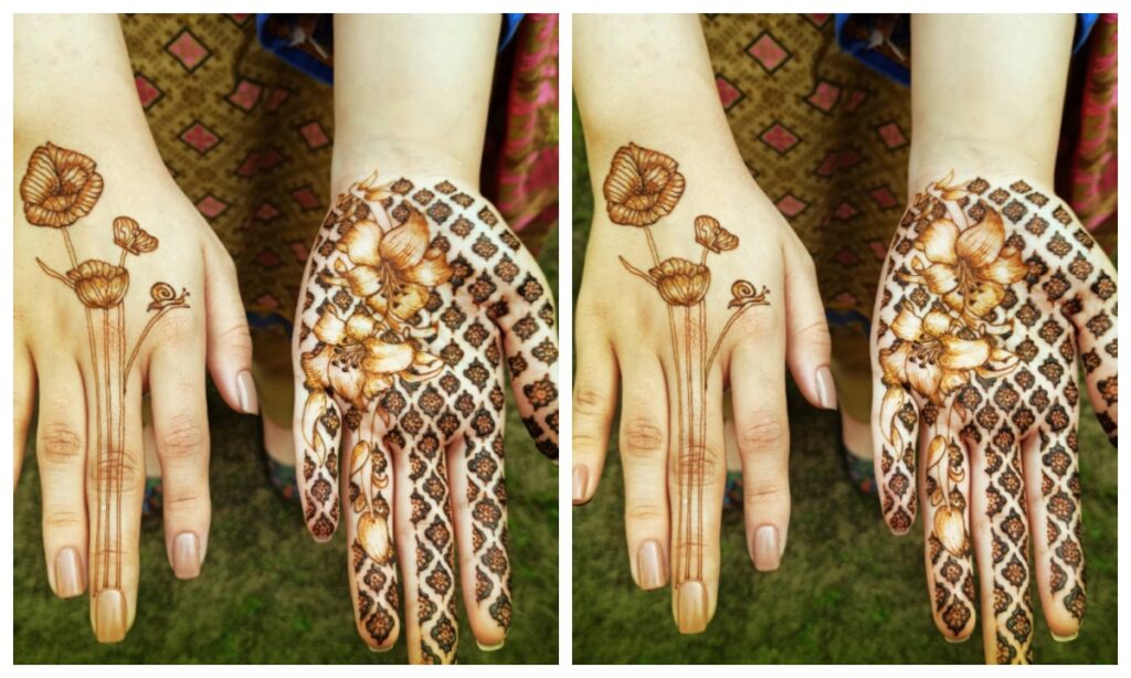 Flower pattern mehndi design