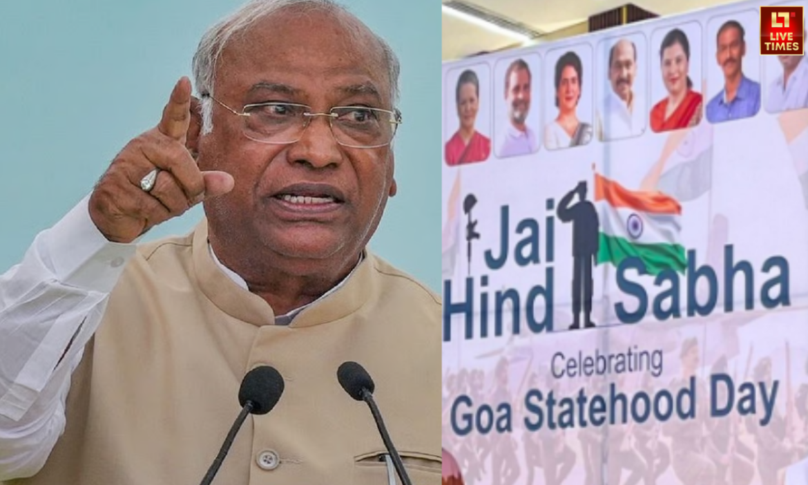 गोवा स्थापना दिवस समारोह के अवसर पर कांग्रेस के पोस्टर से पार्टी प्रेसिडेंट मल्लिकार्जुन खड़गे की तस्वीर गायब होने पर बीजेपी ने निशाना साधा है.