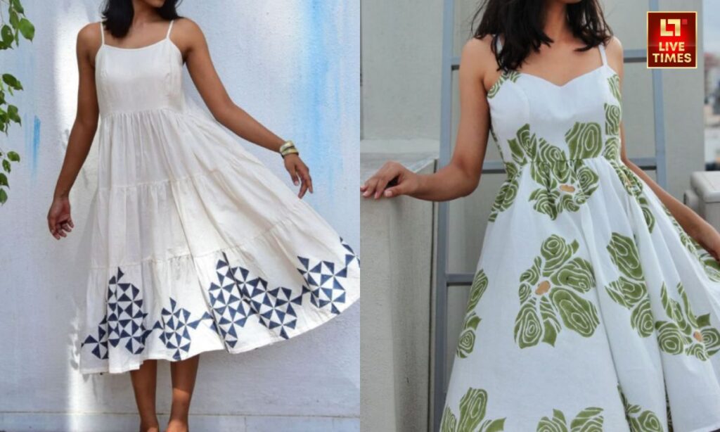 Sleeveless design dresses for college wear
