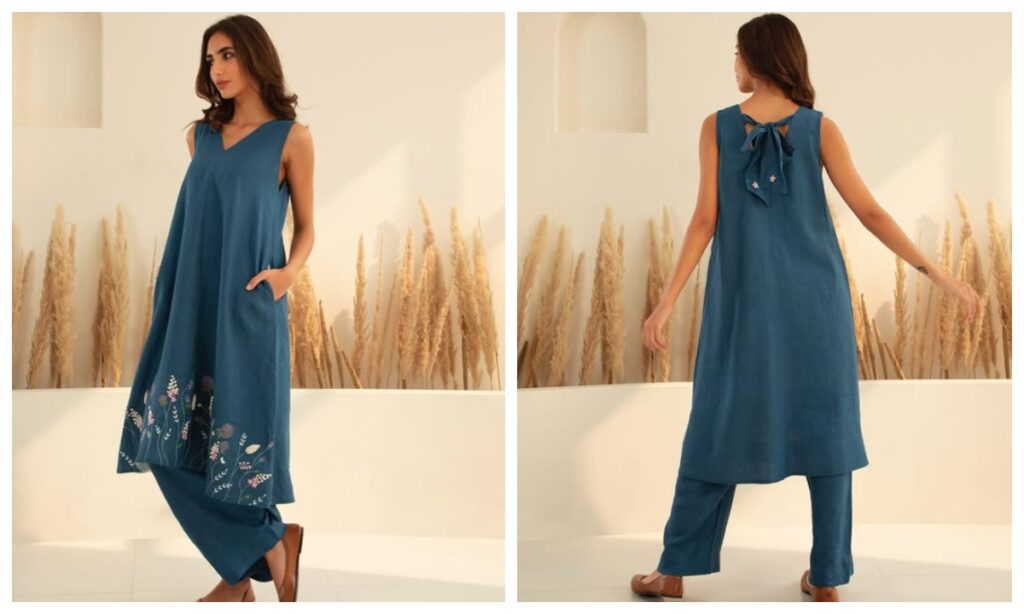 Sleeveless kurta set for women