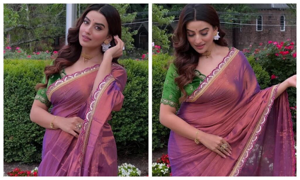 Akshara Singh in silk saree