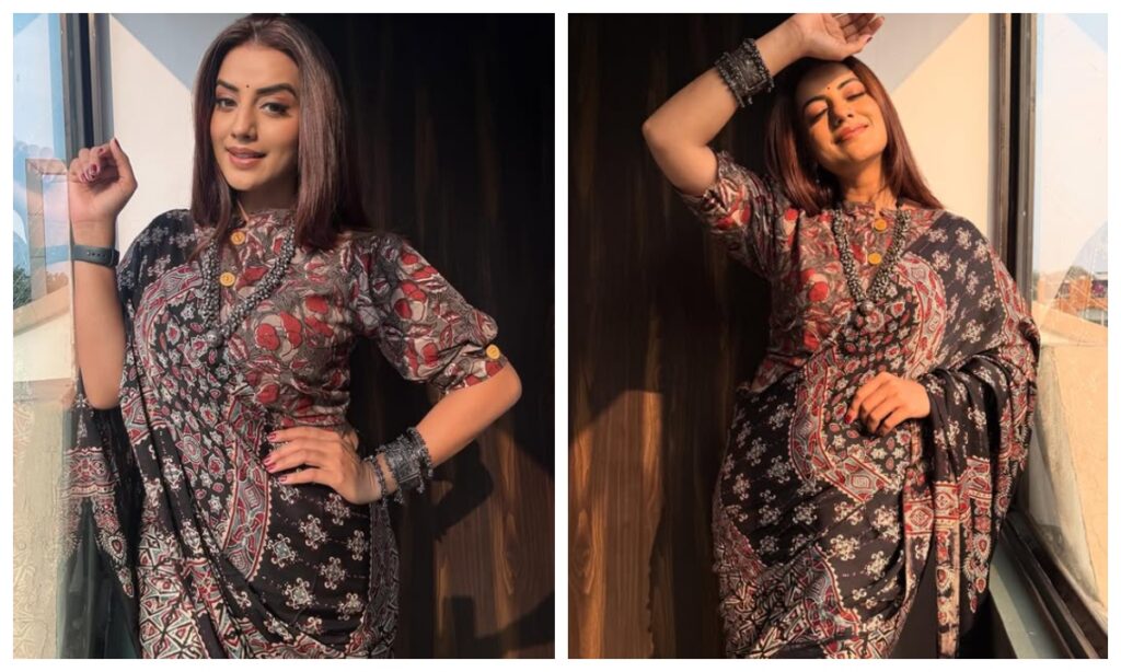 Akshara Singh in cotton saree