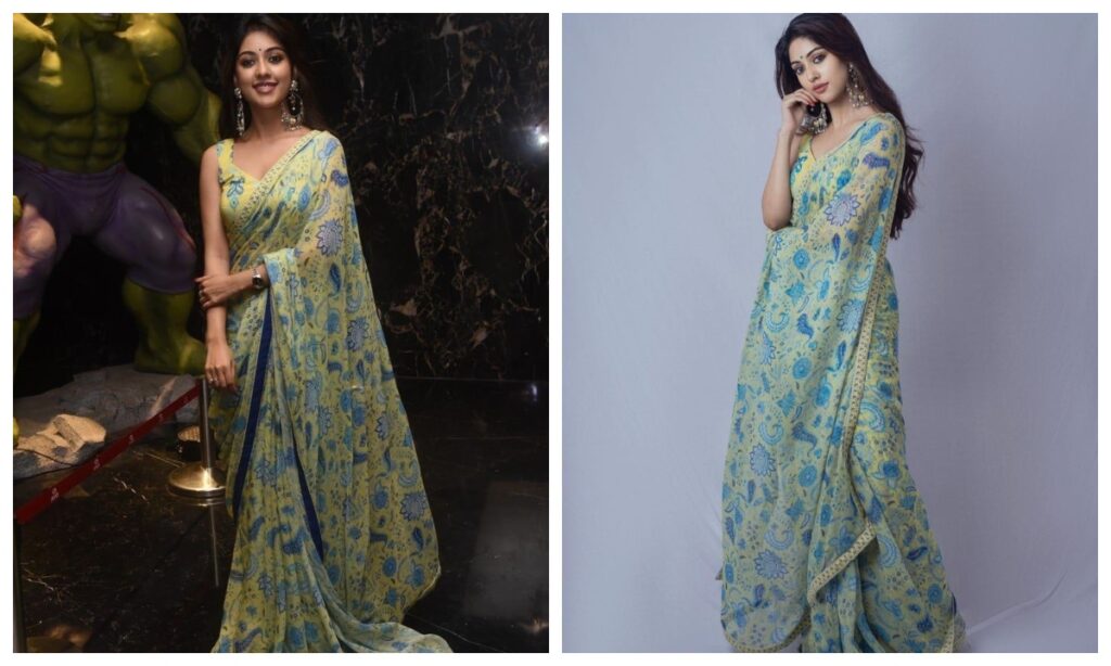 Motif print saree
