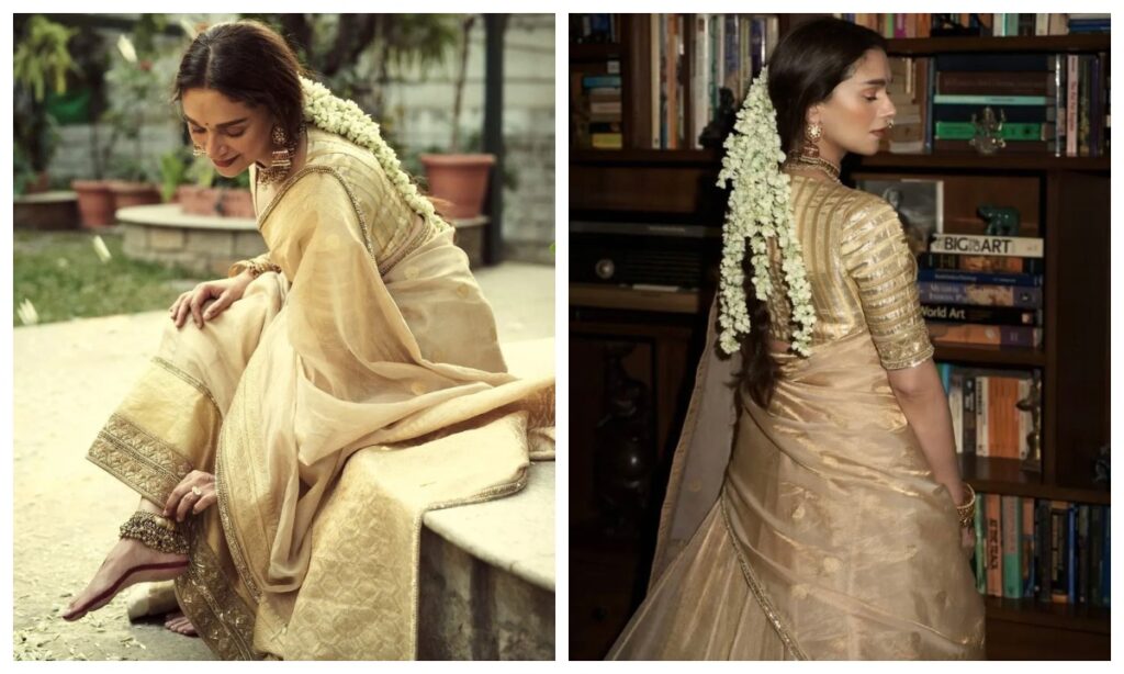 Simple gajra hairstyle for traditional look