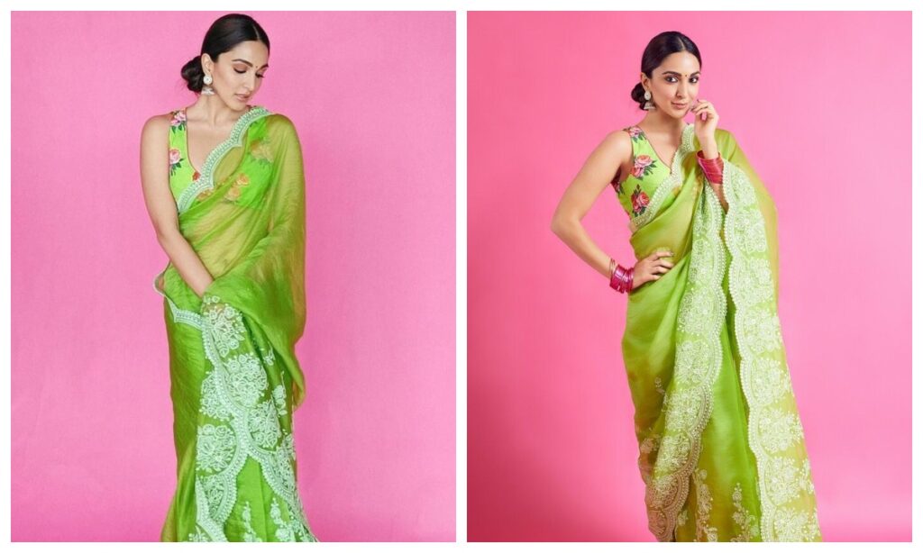 Actress Kiara Advani in tissue saree
