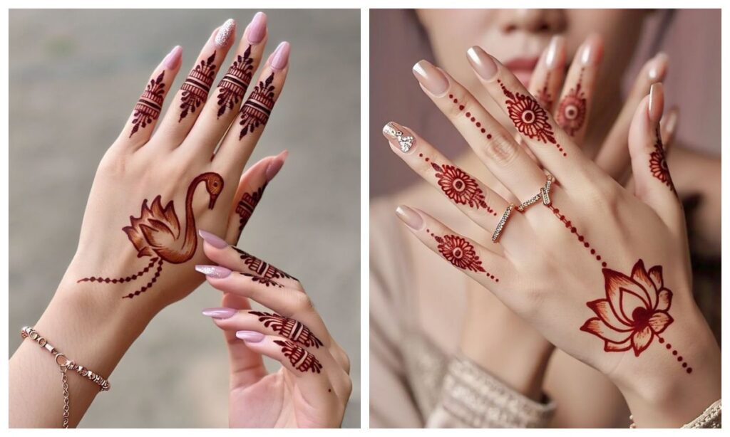 Swan design mehndi