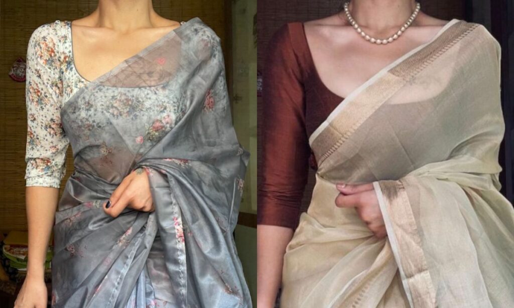 Three quarter sleeve blouse designs