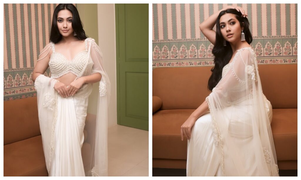 Reem Shaikh in white saree